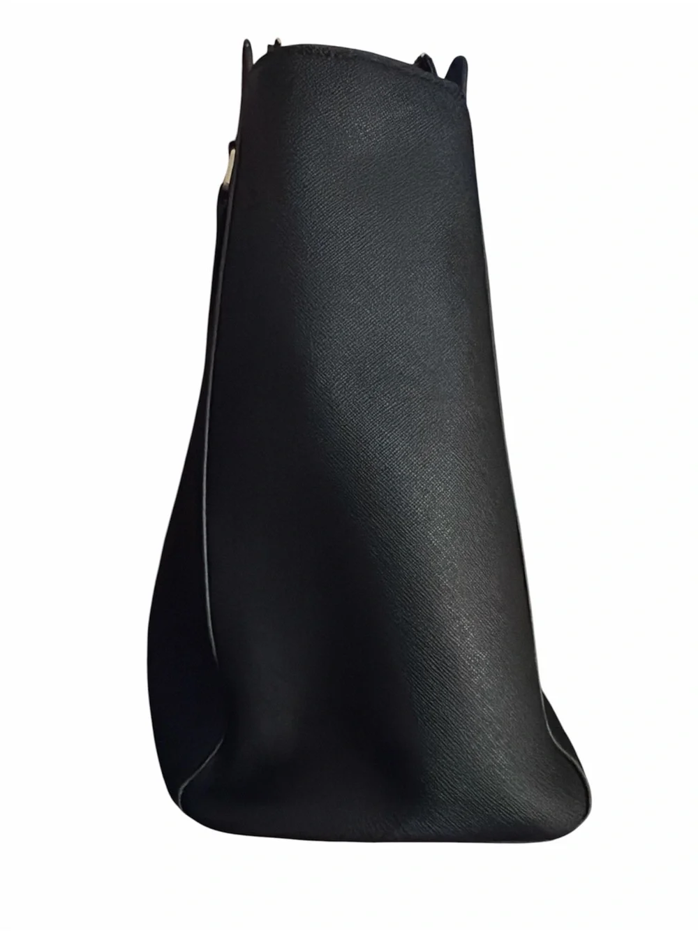 Tory Burch Black Leather Saffiano Tote with Gold Logo Emerson